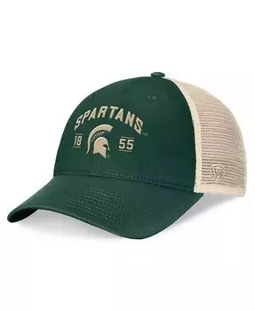 Мужская зеленая регулируемая шляпа Michigan State Spartans Heritage Waylon Trucker Top Of The World, зеленый