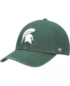 Мужская зеленая регулируемая шляпа с логотипом Michigan State Spartans Clean Up '47 Brand