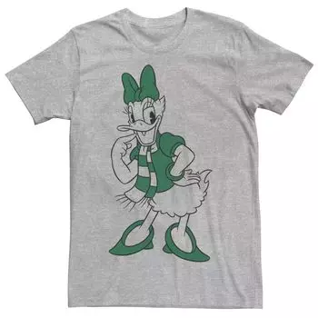 Мужская зеленая рождественская футболка Disney Daisy Duck с контуром Licensed Character