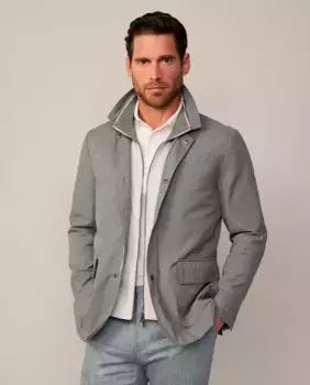 Мужская зеленая спортивная куртка из хлопка и нейлона в стиле блейзера больших размеров Hackett, зеленый