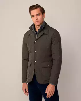 Мужская зеленая стеганая термоутепленная куртка больших размеров Hackett
