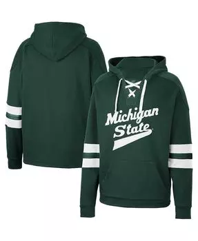 Мужская зеленая толстовка с капюшоном michigan state spartans на шнуровке 4.0 Colosseum, зеленый
