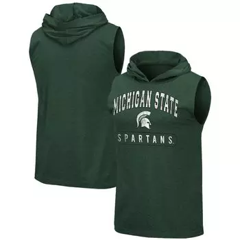 Мужская зеленая толстовка с капюшоном Michigan State Spartans Varsity на бретелях Colosseum
