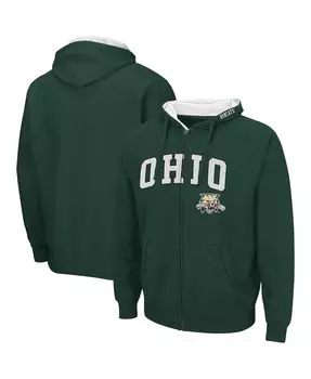 Мужская зеленая толстовка с капюшоном на молнии ohio bobcats arch logo 3.0 Colosseum, зеленый