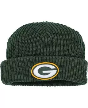 Мужская зеленая вязаная шапка с манжетами Green Bay Packers Fisherman Skully New Era