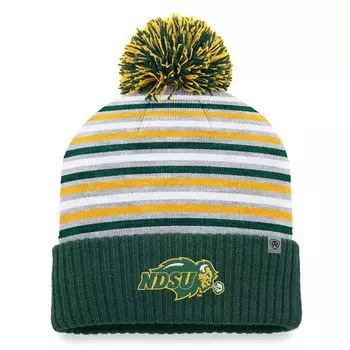Мужская зеленая вязаная шапка с манжетами и помпоном Top of the World NDSU Bison Dash