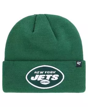 Мужская зеленая вязаная шапка с манжетами New York Jets Primary '47 Brand, зеленый