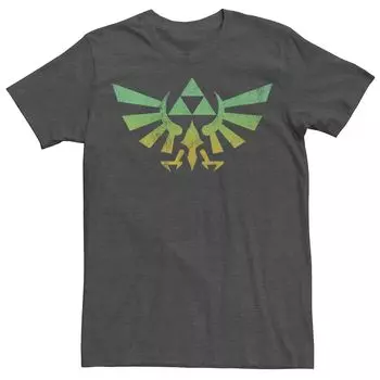Мужская зеленая выцветшая футболка Nintendo Legend of Zelda Triforce Triforce Licensed Character