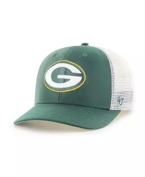 Мужская зелено-белая кепка Green Bay Packers Trophy Trucker Flex Hat '47 Brand