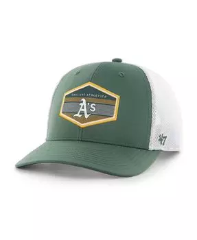 Мужская зелено-белая кепка Oakland Athletics Burgess Trucker Snapback '47 Brand