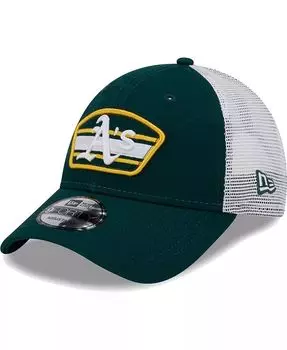 Мужская зелено-белая кепка с логотипом Oakland Athletics 9FORTY Trucker Snapback New Era, зеленый