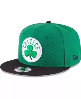 Мужская зелено-черная бейсболка Kelly Boston Celtics 2-Tone 9FIFTY с регулируемой кепкой Snapback New Era, зеленый