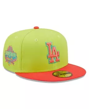 Мужская зелено-красная шляпа Los Angeles Dodgers Cyber Highlighter 59FIFTY. New Era