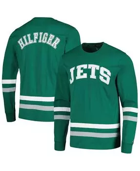 Мужская зелено-серая футболка с длинным рукавом New York Jets Nolan Tommy Hilfiger, зеленый