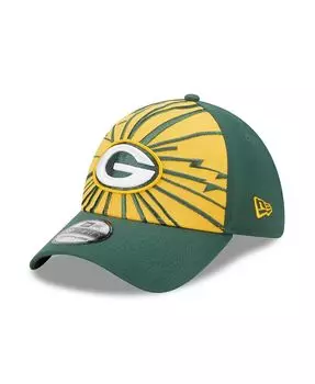Мужская зелено-золотая кепка Green Bay Packers Shattered 39THIRTY Flex Hat New Era