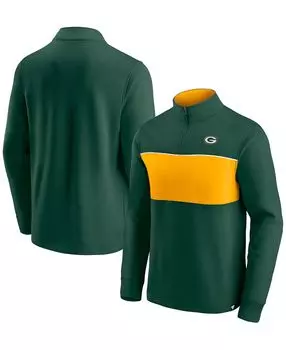Мужская зелено-золотистая куртка green bay packers block party с молнией на четверть Fanatics, зеленый