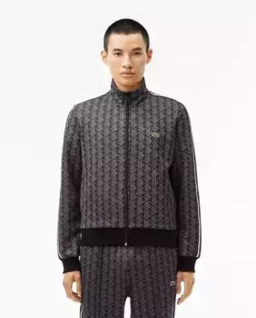 Мужская жаккардовая куртка на молнии Париж Lacoste, чёрный
