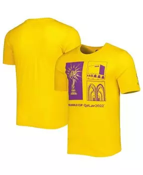 Мужская желтая футболка fifa world cup qatar 2022 around the world Outerstuff