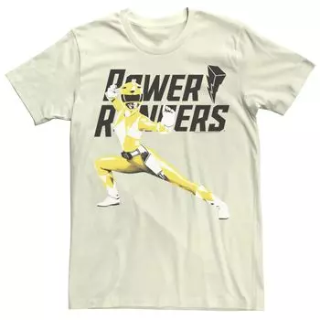 Мужская желтая футболка Power Rangers с логотипом Action Pose Licensed Character