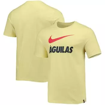 Мужская желтая футболка с логотипом Nike Club America Swoosh