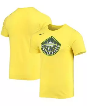 Мужская желтая футболка seattle storm logo performance Nike