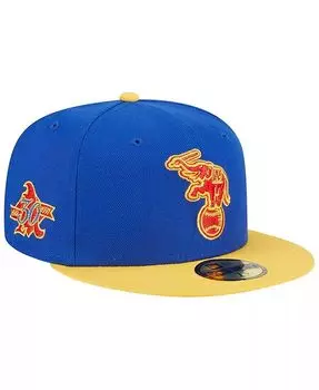 Мужская желтая королевская рваная шляпа Oakland Athletics Empire 59FIFTY приталенная шляпа New Era, синий