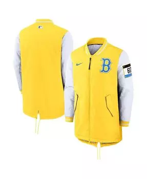 Мужская желтая куртка Boston Red Sox Authentic Collection 2022 City Connect Dugout Nike