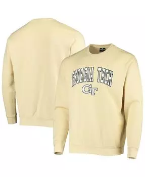 Мужская желтая куртка georgia tech yellow jackets arch logo tackle twill pullover sweatshirt Colosseum