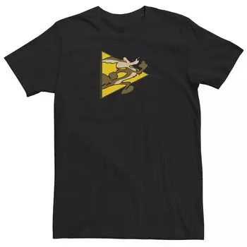 Мужская желтая треугольная футболка Looney Tunes Wile E. Coyote Licensed Character