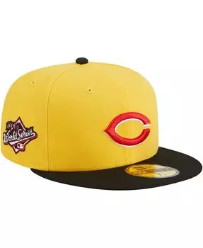 Мужская желто-черная приталенная шляпа Cincinnati Reds Grilled 59FIFTY New Era