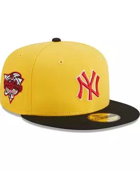Мужская желто-черная приталенная шляпа New York Yankees Grilled 59FIFTY New Era