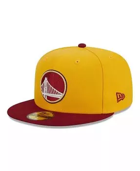 Мужская желто-красная приталенная шляпа Golden State Warriors Fall Leaves 2-Tone 59FIFTY New Era, желтый