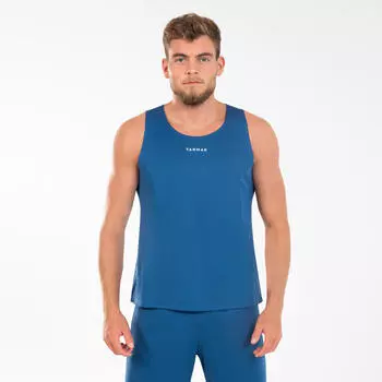 Мужская/женская баскетбольная майка без рукавов T100 - темно-синяя Tarmak