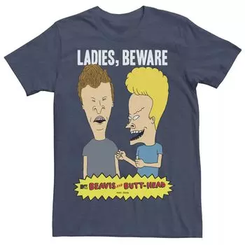 Мужская женская футболка с логотипом Beavis & Butt-Head Beware Portrait Licensed Character