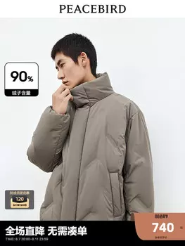 Мужская зимняя куртка-пуховик Peacebird короткая, светло-коричневый