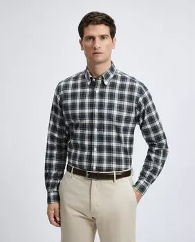 Мужская зимняя спортивная рубашка в клетку Classic Fit Emidio Tucci, зеленый