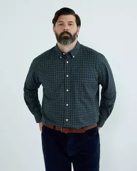 Мужская зимняя спортивная рубашка в клетку с длинными рукавами Classic Fit больших размеров Emidio Tucci, зеленый