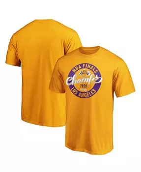 Мужская золотая футболка los angeles lakers 2020 nba finals champions zone со шнурками Fanatics