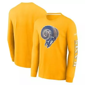 Мужская золотая футболка Los Angeles Rams Fashion с длинным рукавом Nike