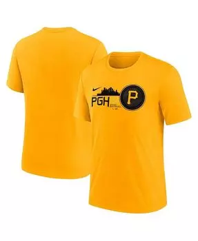 Мужская золотая футболка Pittsburgh Pirates 2023 City Connect Tri-Blend Nike, золото