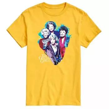 Мужская золотая футболка с брызгами краски для девочек Licensed Character