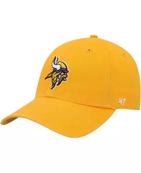 Мужская золотая регулируемая кепка Minnesota Vikings Clean Up Alternate '47 Brand