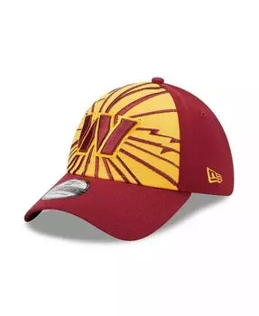Мужская золотистая, бордовая кепка Washington Commanders Shattered 39THIRTY Flex Hat New Era, золотой