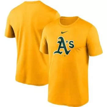 Мужская золотистая футболка Oakland Athletics с большим логотипом Legend Performance Nike
