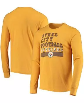 Мужская золотистая футболка с длинным рукавом с логотипом pittsburgh steelers primary tri-blend Fanatics, мульти