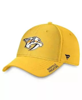 Мужская золотистая кепка Nashville Predators Authentic Pro Rink Flex Hat Fanatics, золотой