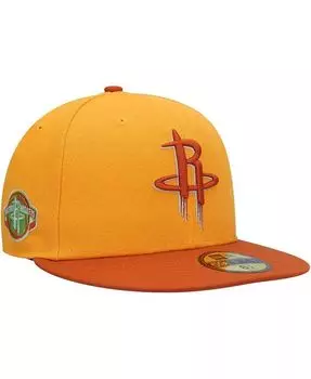 Мужская золотистая кепка Rust Houston Rockets 59FIFTY New Era, золотой