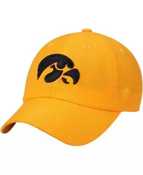 Мужская золотистая регулируемая шляпа с логотипом Iowa Hawkeyes Primary Top Of The World, золотой