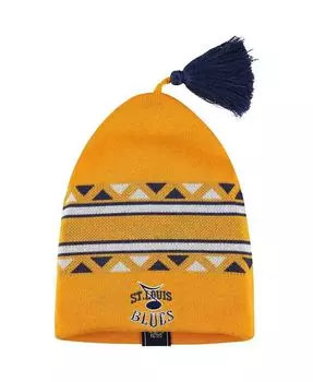 Мужская золотистая вязаная шапка в стиле ретро St. Louis Blues с кисточкой Adidas, золотой