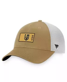 Мужская золотисто-белая кепка Vegas Golden Knights Authentic Pro Trucker Snapback Fanatics, золотой